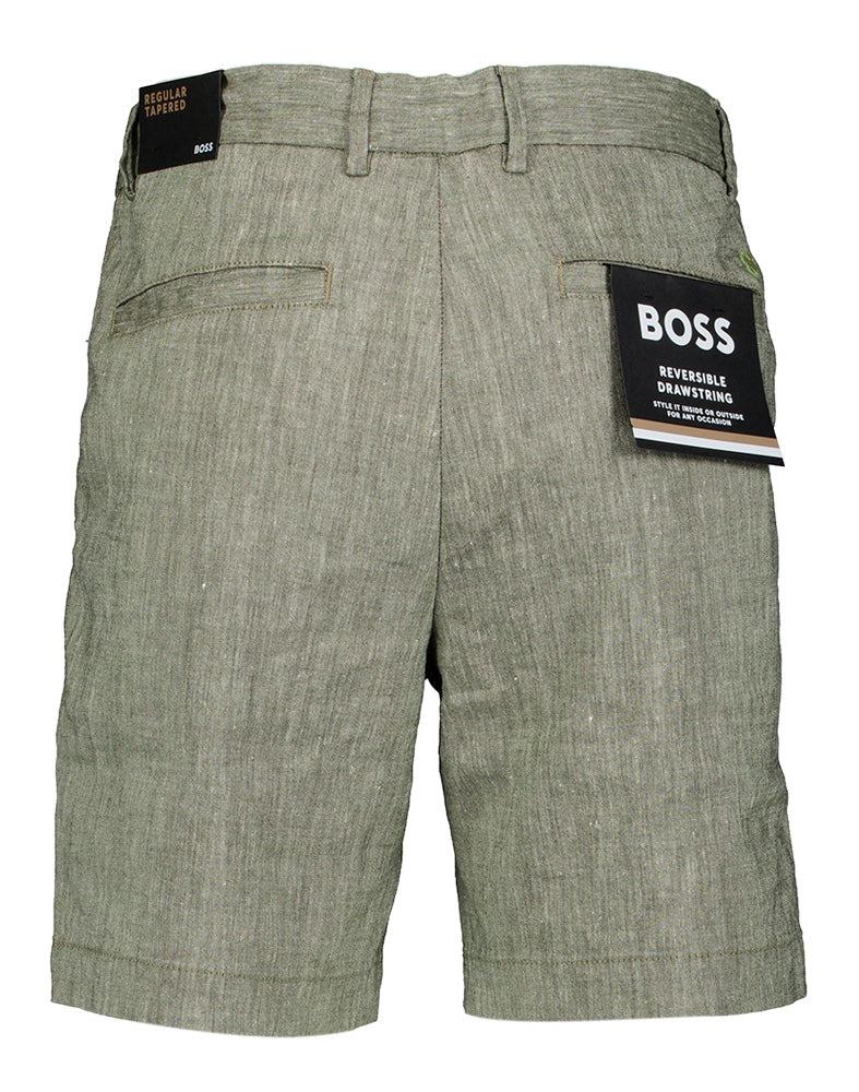 Short en lin vert foncé Kane Boss