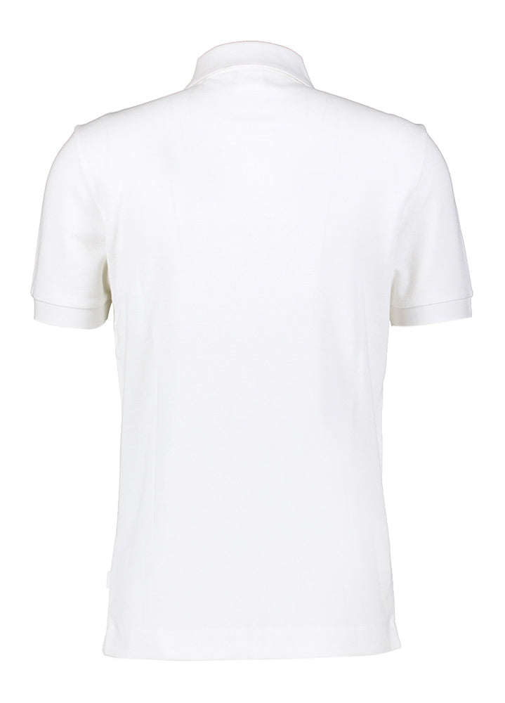 Polo Hugo Boss blanc en coton avec fermeture éclair courte