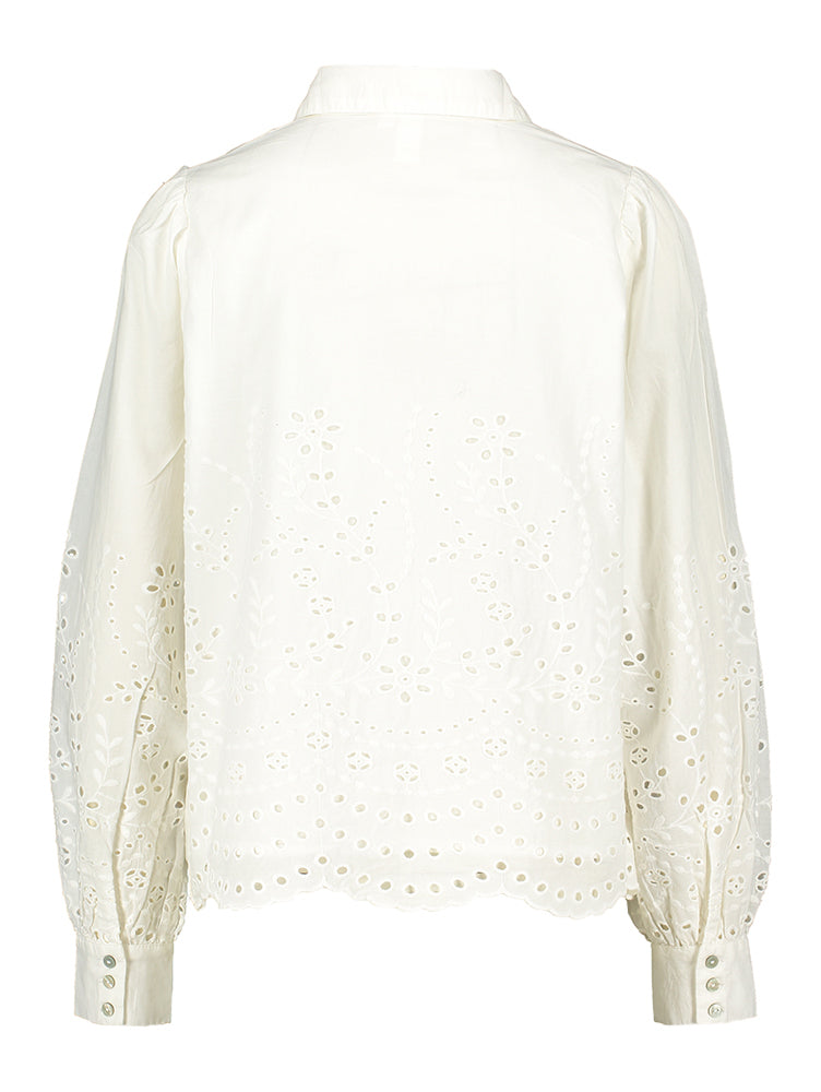 Chemisier blanc étoilé à fleurs brodées YAS