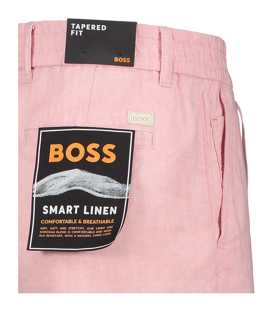 Roze linnen short tapered fit Hugo Boss