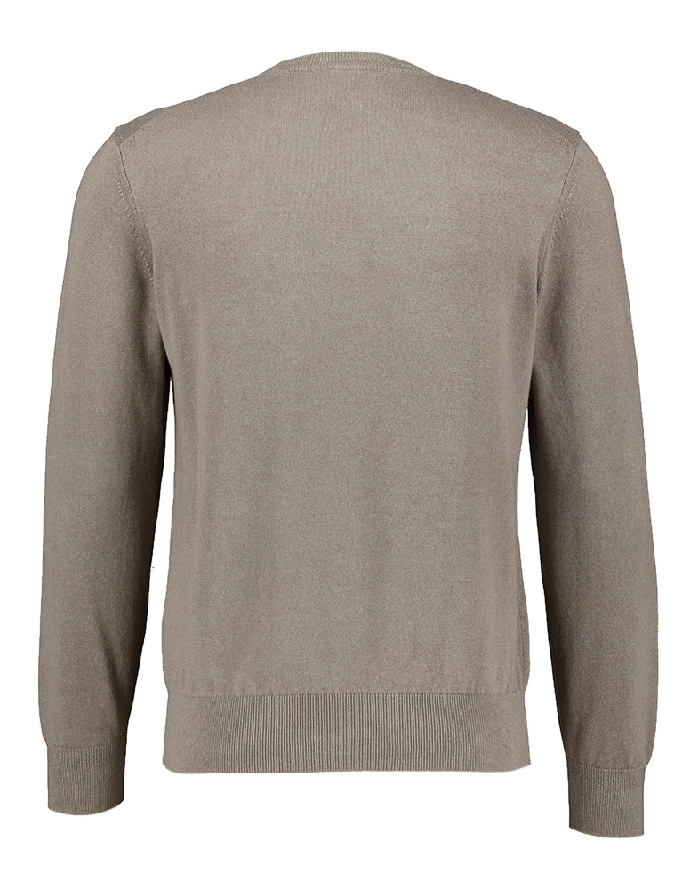 Pull beige ouvert à col rond Hugo Boss