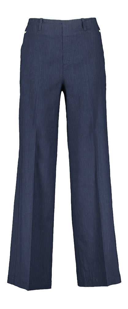 Donkerblauwe linnen wide leg broek Mara Wide Leg Rosner