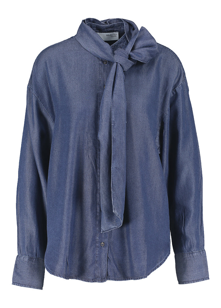 Chemisier en denim bleu foncé Janna Selected