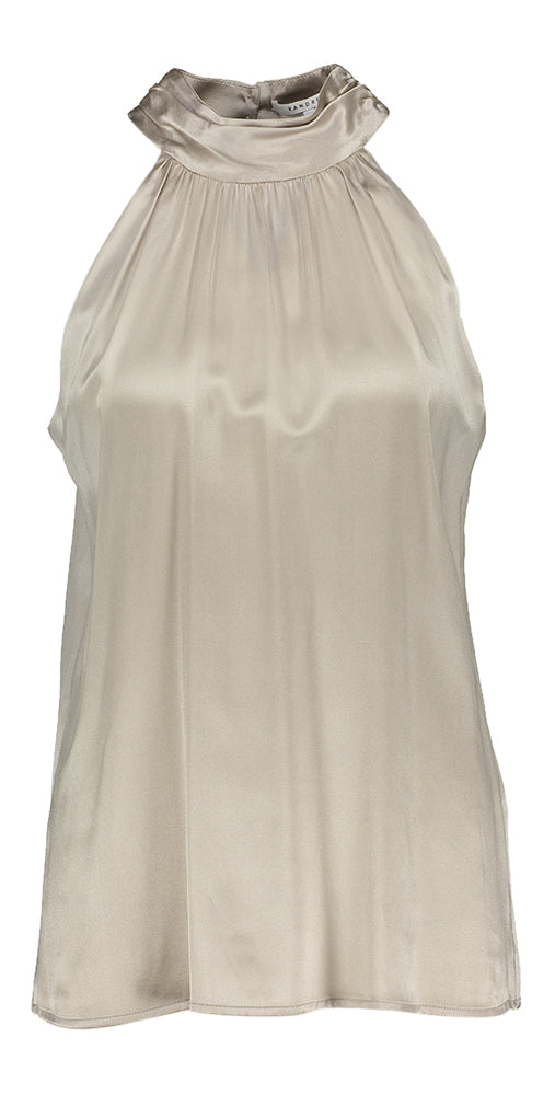 Top en soie couleur taupe Henar Xandres