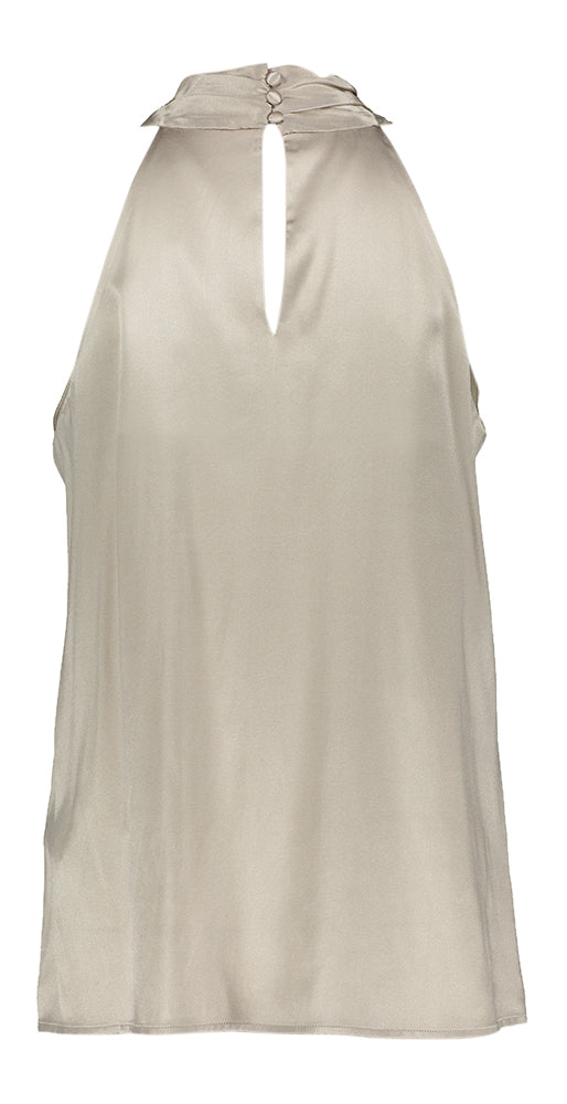 Top en soie couleur taupe Henar Xandres