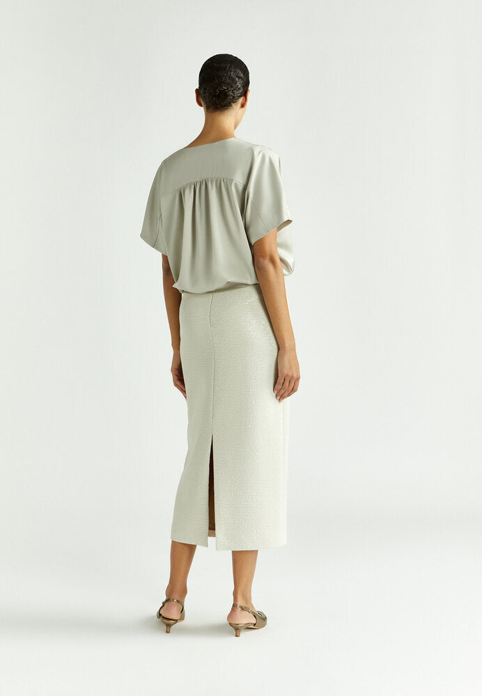 Gilet taupe à ruban Hilaine Xandres