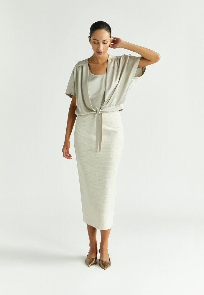 Gilet taupe à ruban Hilaine Xandres