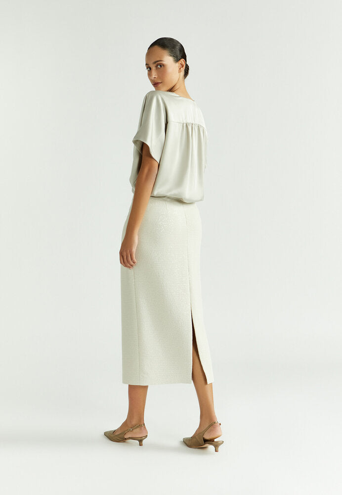 Gilet taupe à ruban Hilaine Xandres