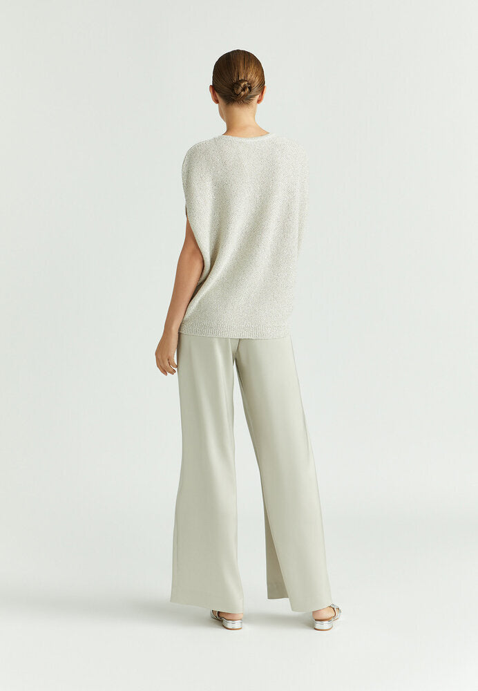 Pull taupe clair à paillettes Imara Xandres