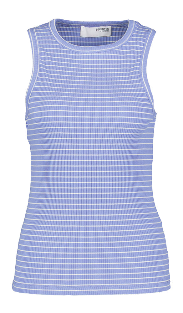 Blauwe gestreepte top Selected
