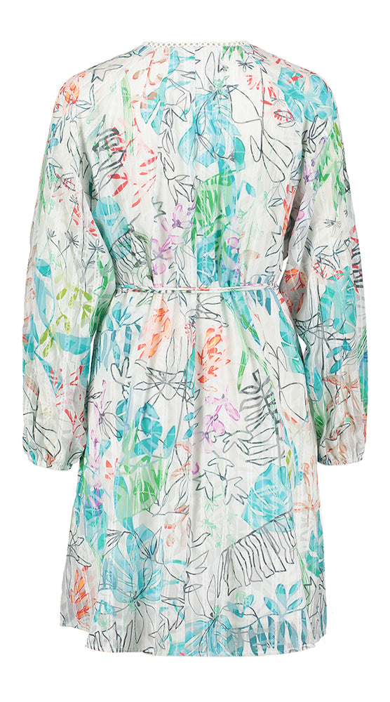 Witte jurk met multicolor print Marc Cain collections