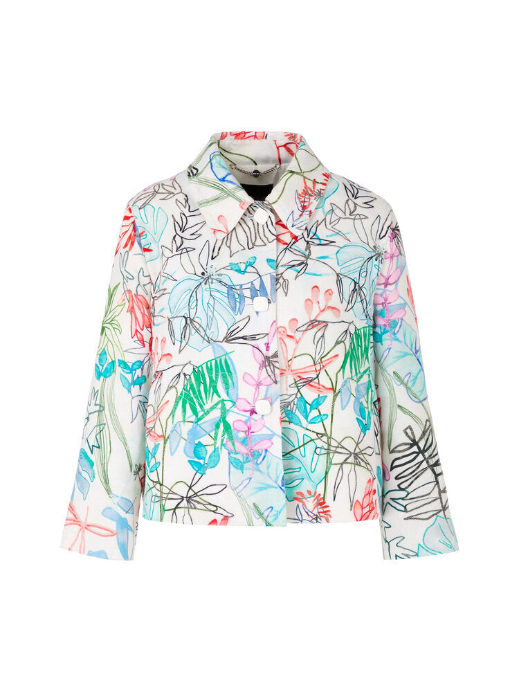 Veste courte blanche à imprimé floral Marccain