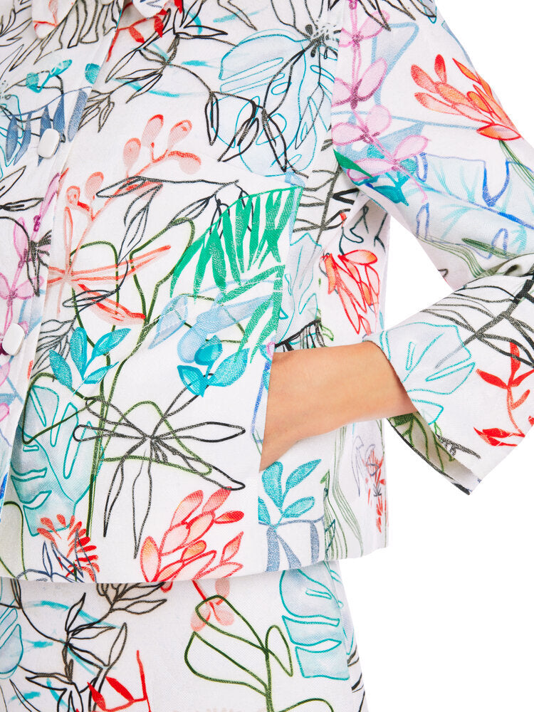 Veste courte blanche à imprimé floral Marccain