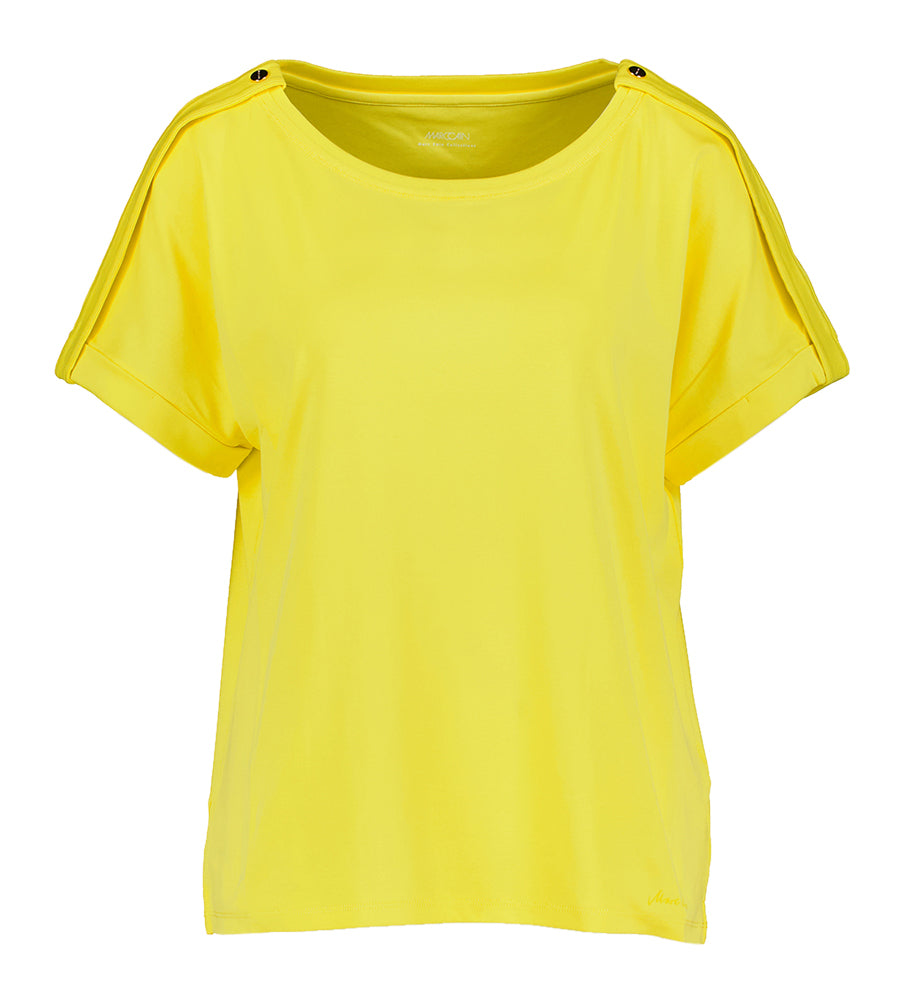 T-shirt jaune en coton Marccain Collection
