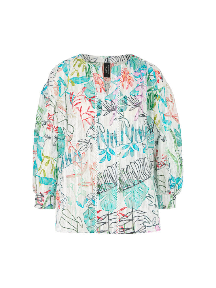 Witte bloes met bloemenprint Marccain