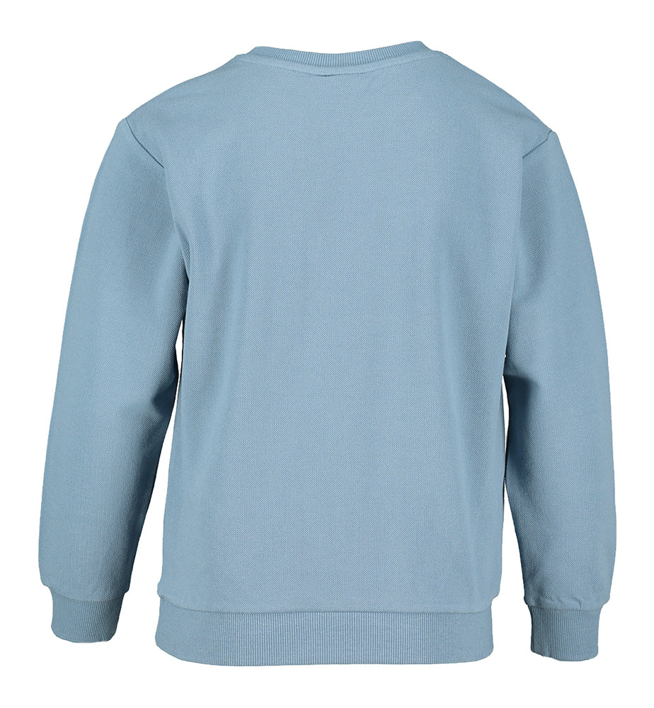 Petrolblauwe katoenen sweater met ronde hals Name It