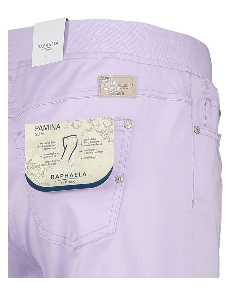 Lila slim fit broek met elastiek Pamina Raphaela By Brax