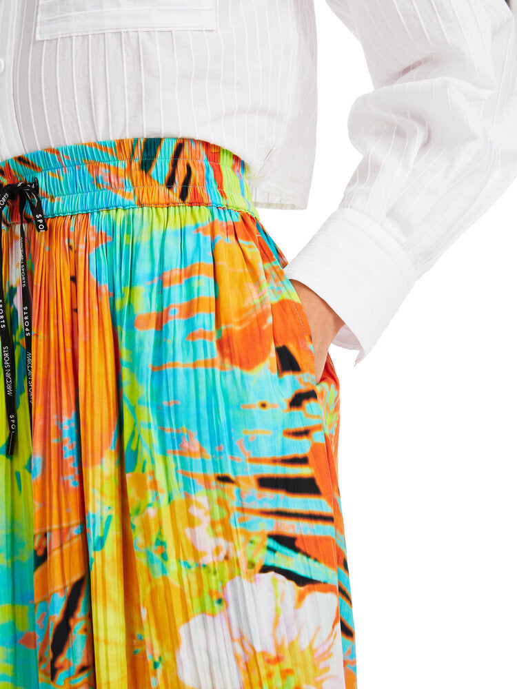 Multicolor broek met plissé en elastiek Marccain Sport