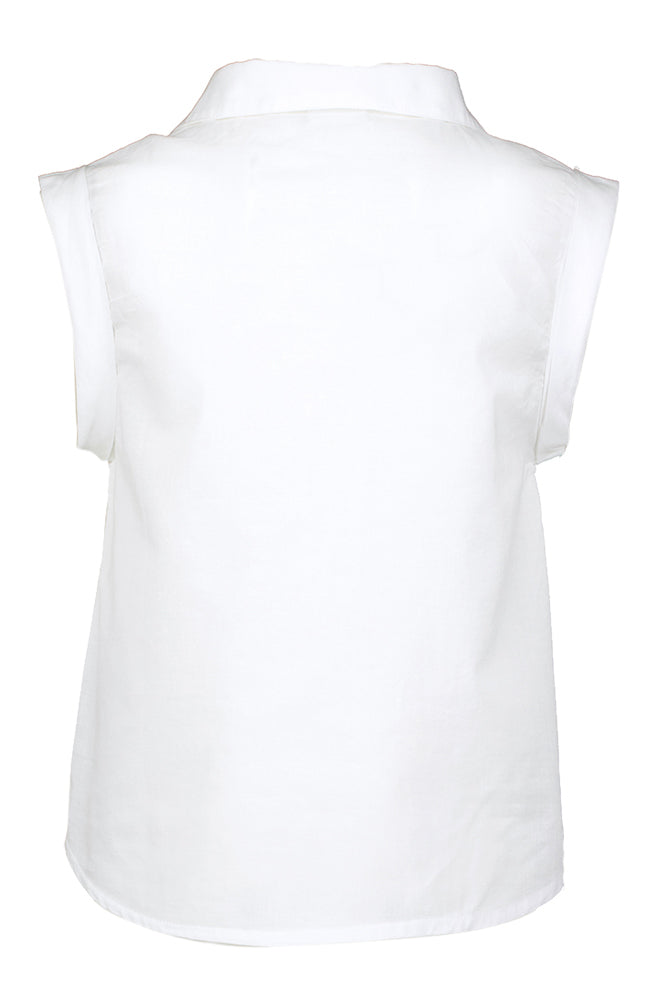 Witte katopenen bleos met knoop Name It