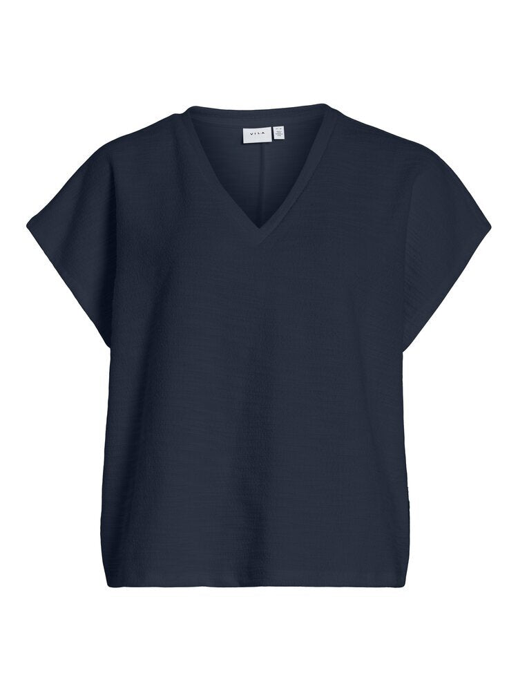 Donkerblauwe oversized top Viamy Vila