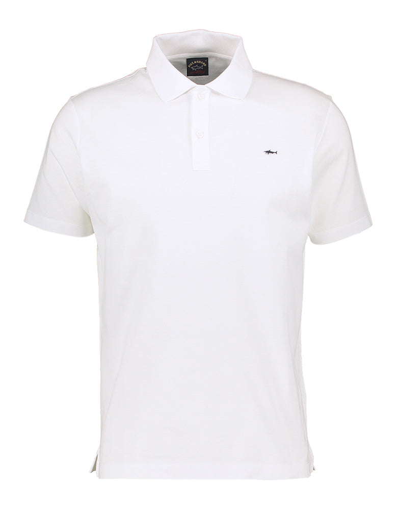 Witte polo met zwart logo Paul & Shark