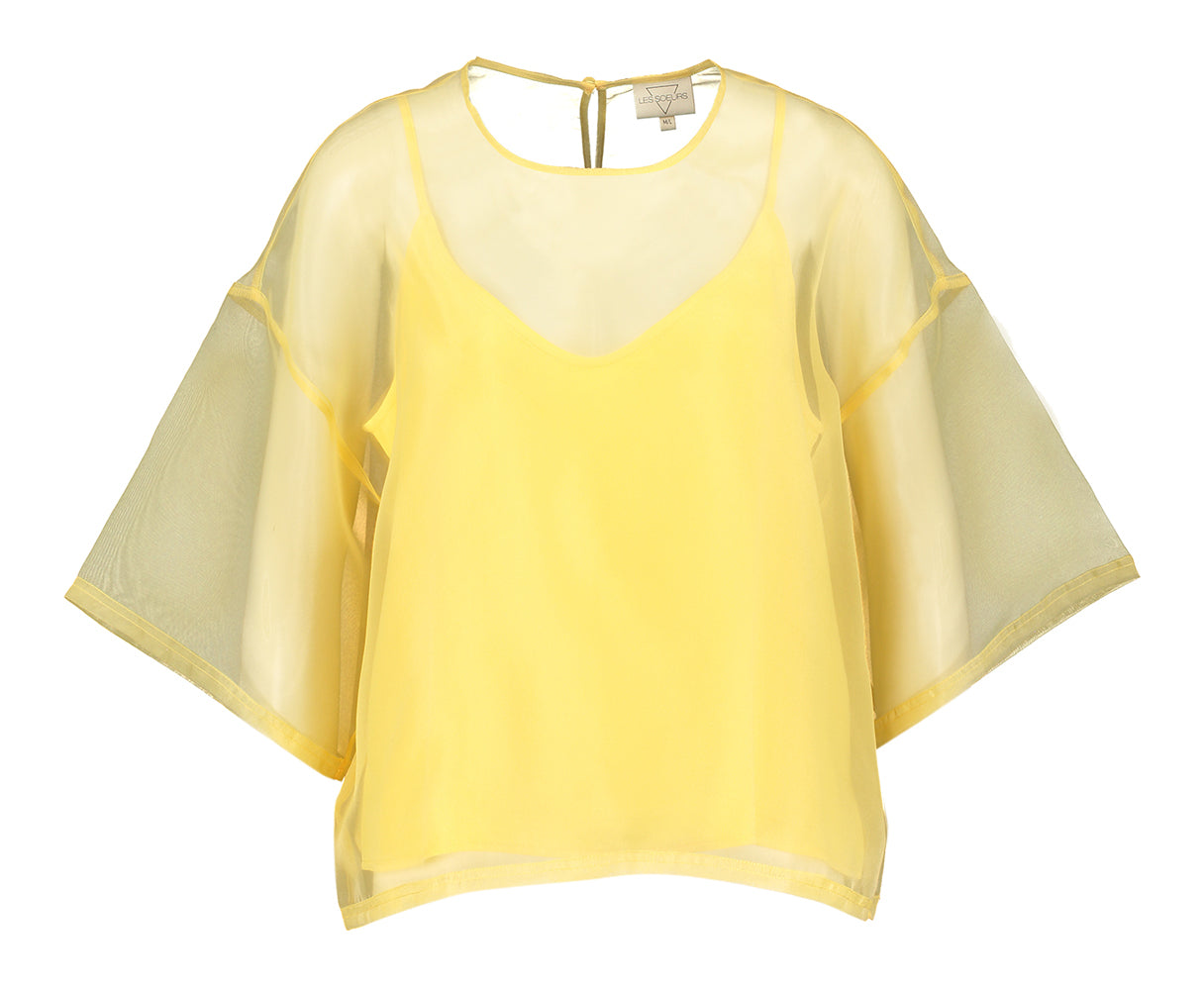 Blouse en voile jaune avec haut Antonio Les Soeurs
