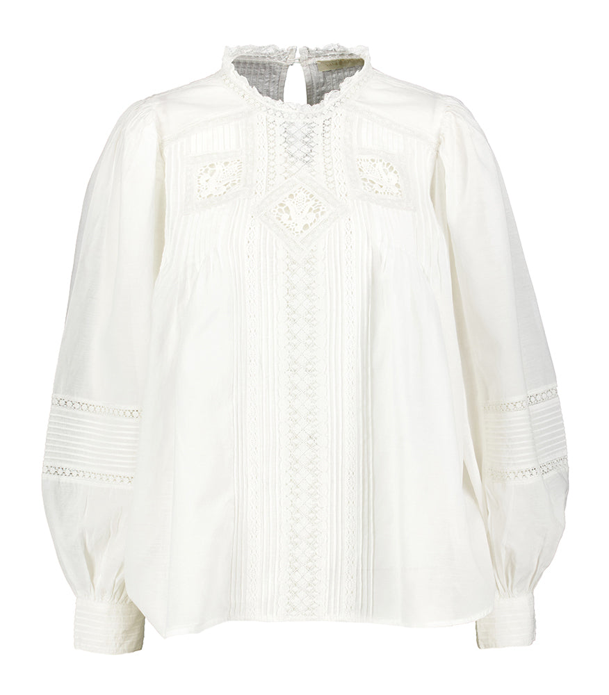 Chemisier en coton blanc avec détails brodés Calin Vanessa Bruno