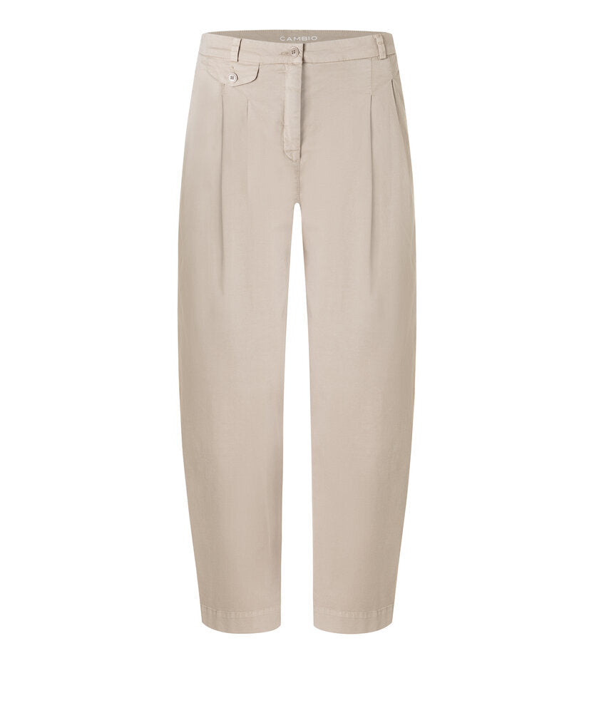 Beige wijde broek met bandplooi Erin Cambio