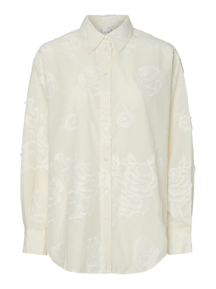 Ecru blouse met borduring Yasjoanna Y.A.S