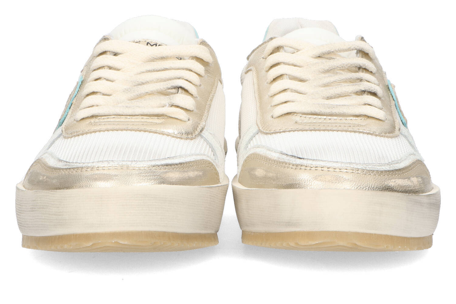 Sneakers met blauwe en goudkleurige afwerking Philippe Model