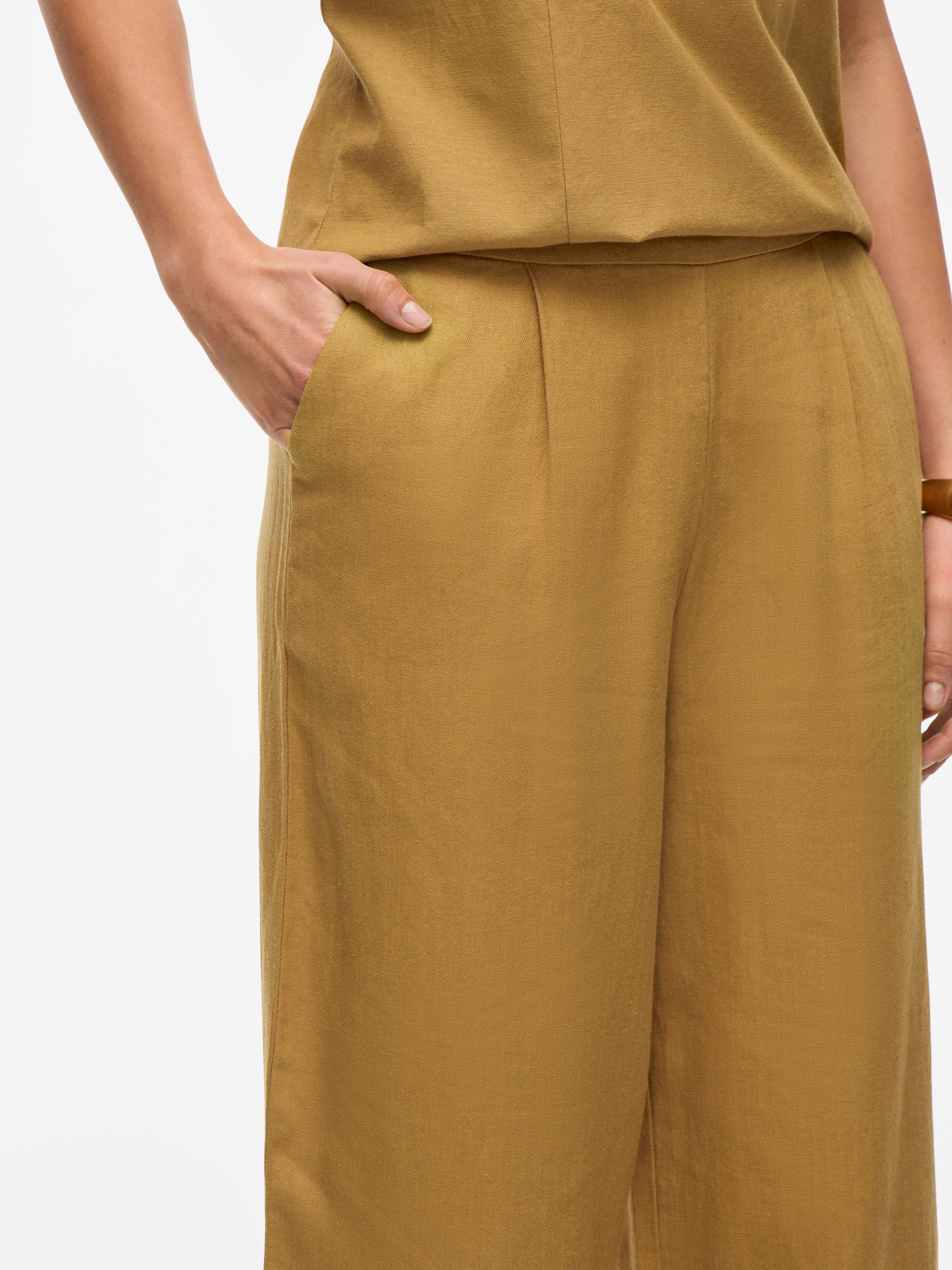 Pantalon large marron Vila