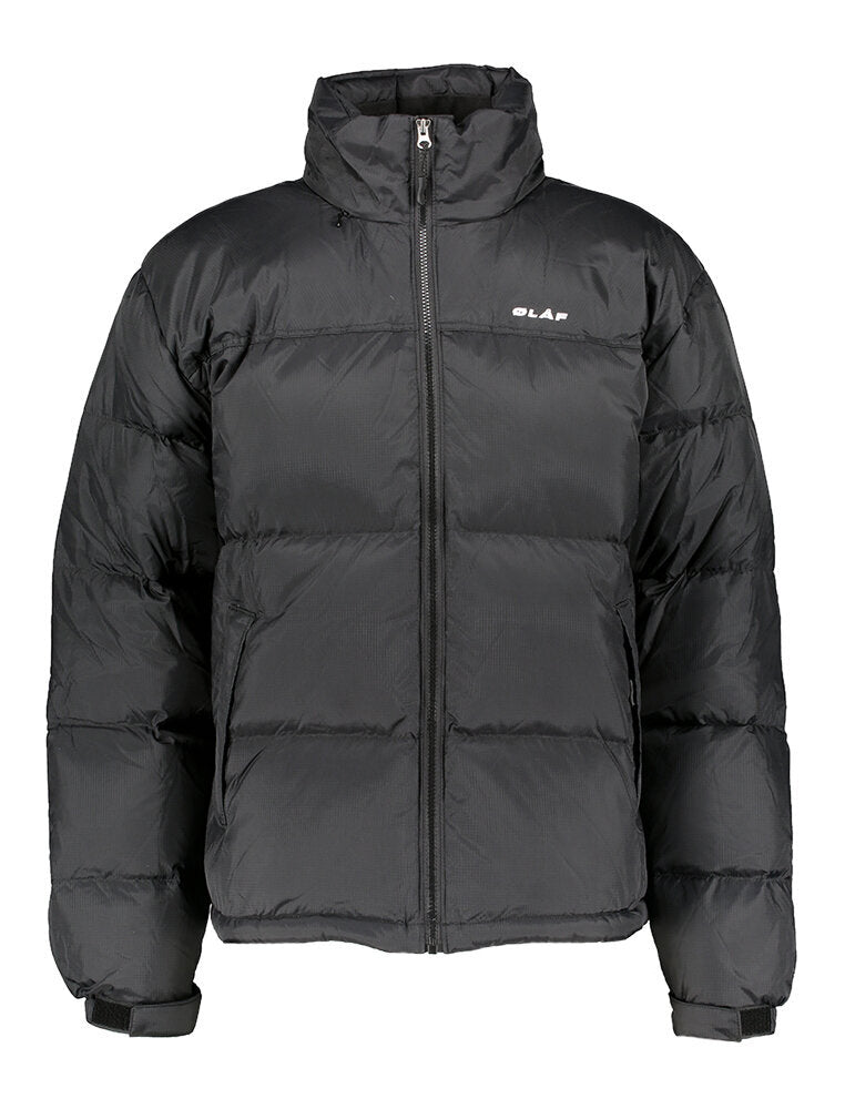 Doudoune noire à capuche amovible Olaf