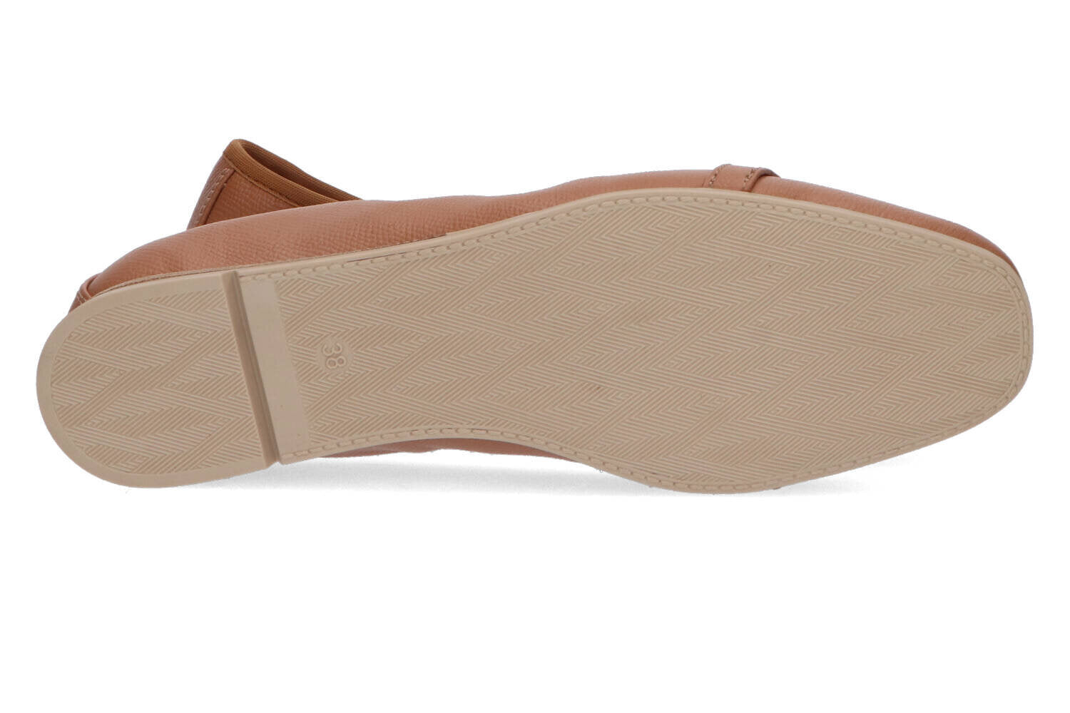 cognac ballerina's met goudkleurig detail