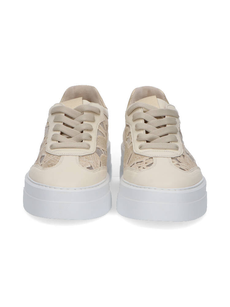 Baskets basses beiges à imprimé floral Softwaves