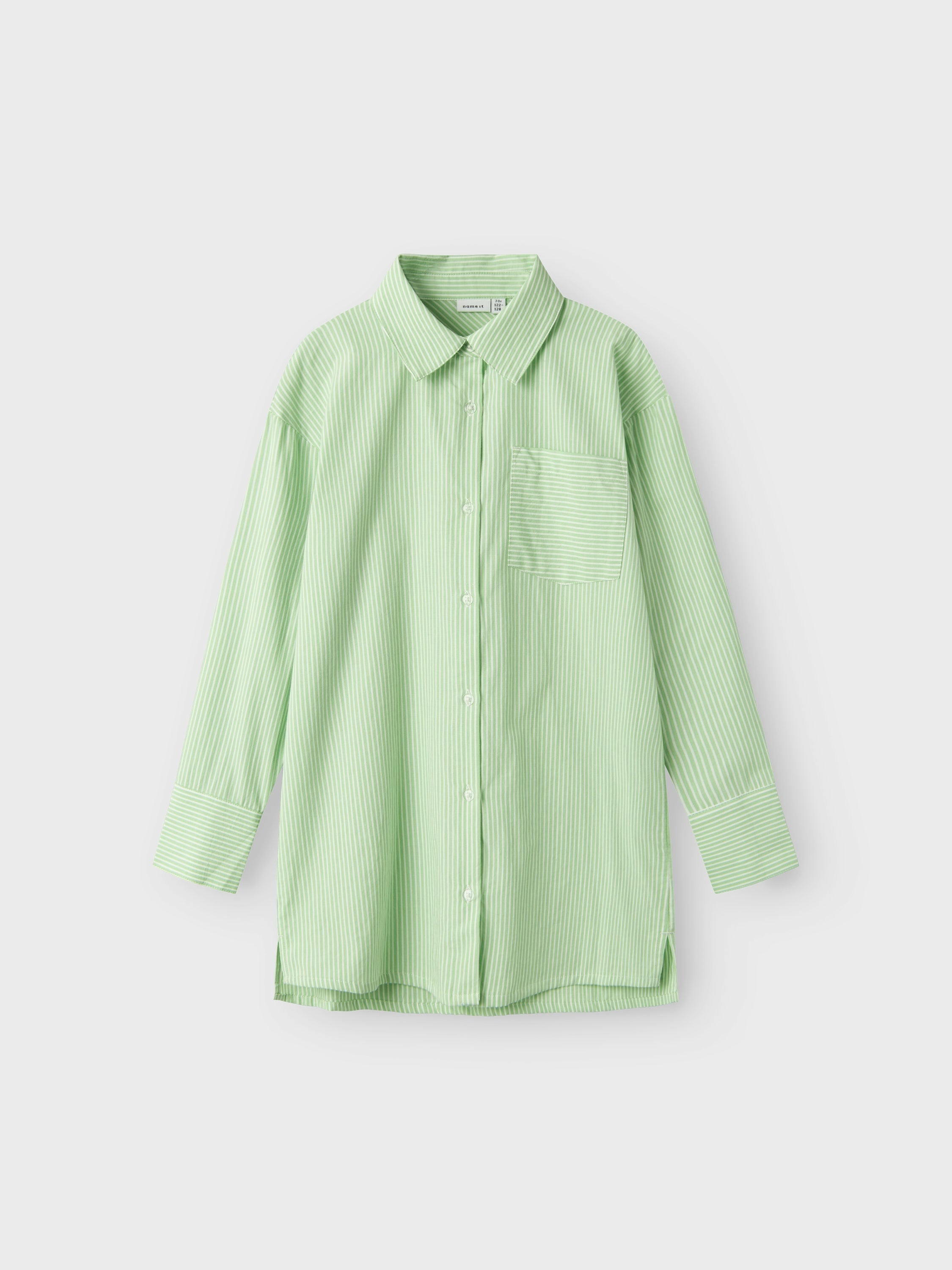 Lichtgroene en witte gestreepte blouse Name It
