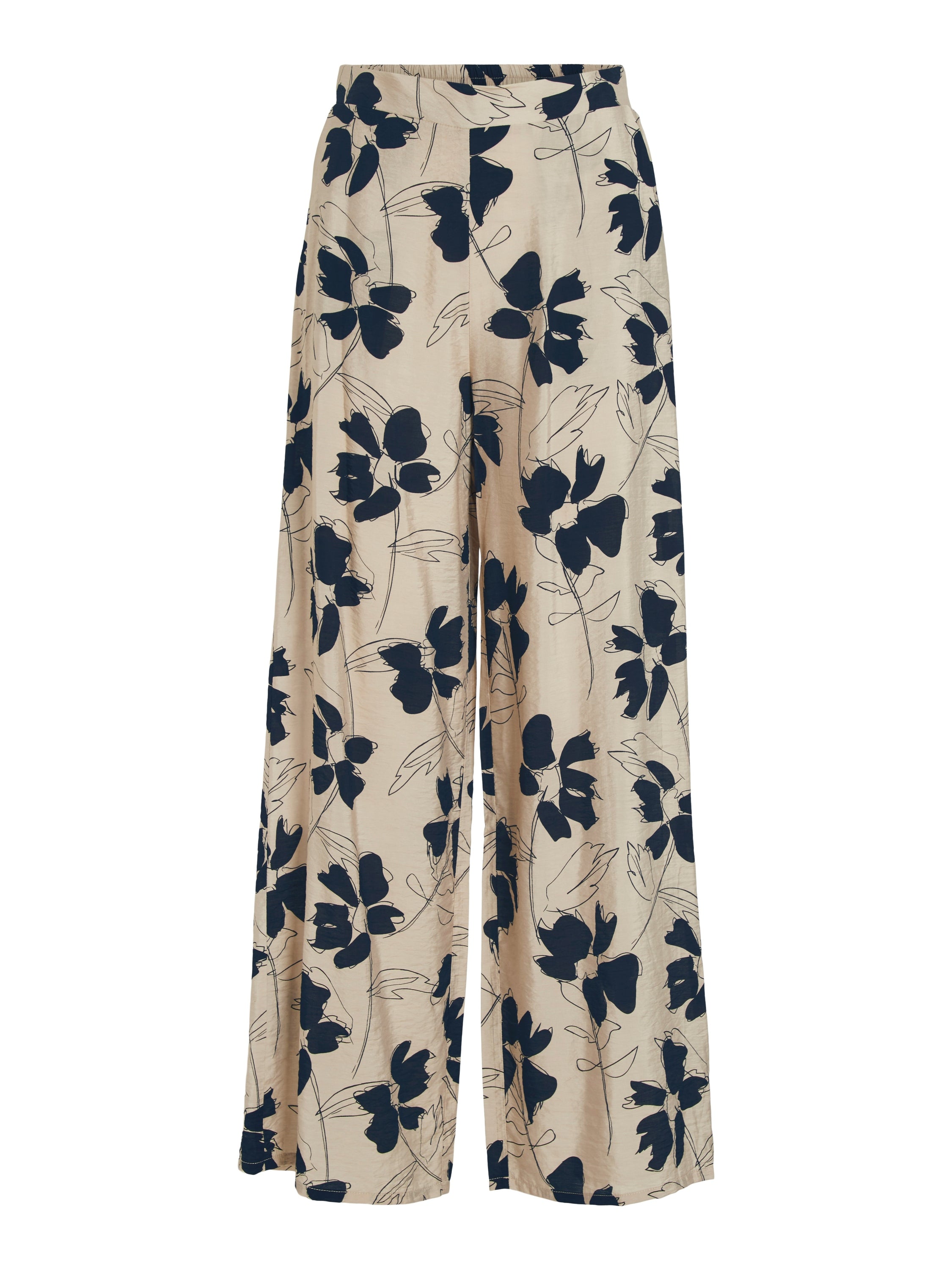 Bruinkleurige broek met zwarte print Vinicsa Vila