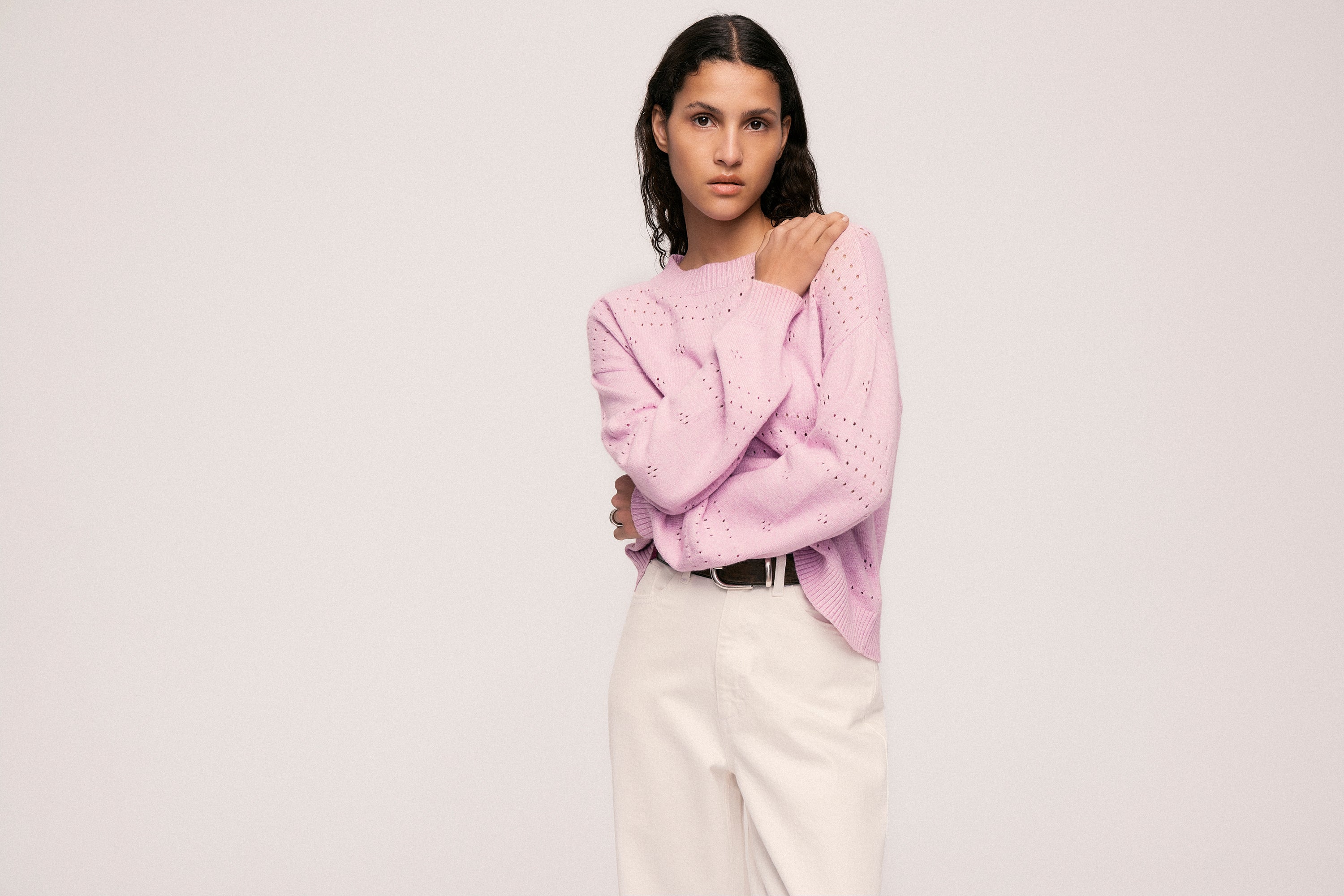 Paarskleurige pull met boothals Viril Vila