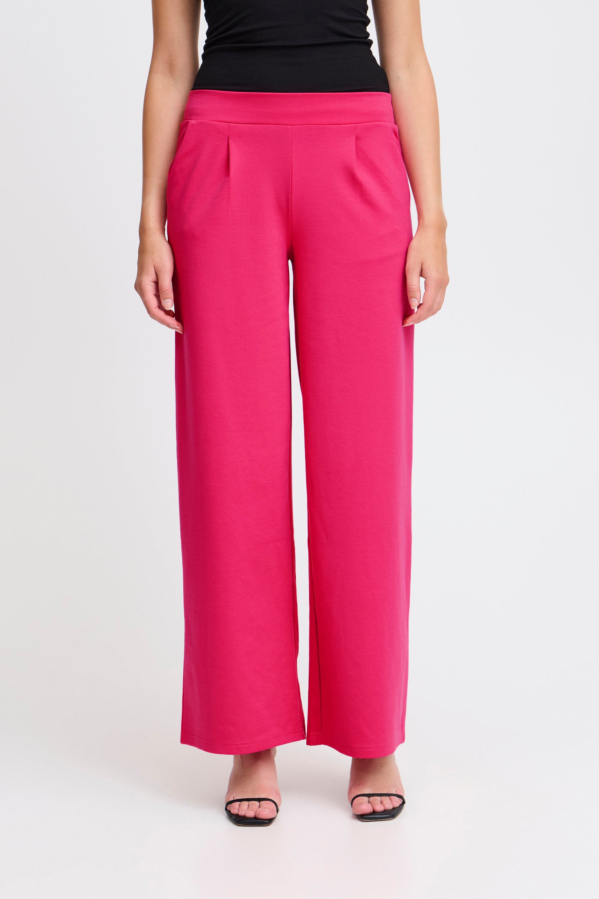 Fushia comfortabele broek met elastiek en zakken Kate Sus Ichi