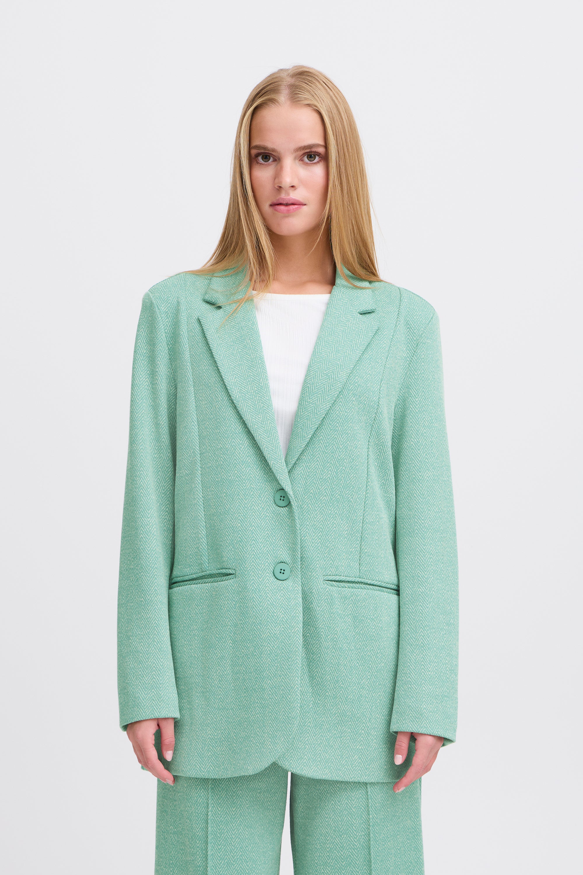 Blazer vert oversize Kate Jacquard Ichi