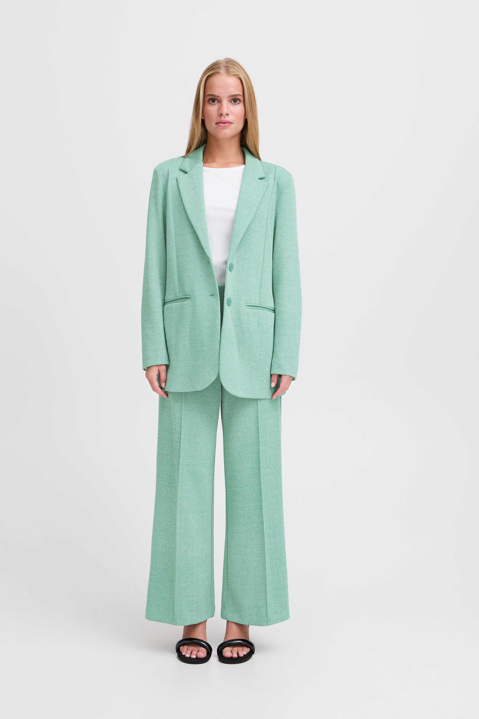 Blazer vert oversize Kate Jacquard Ichi
