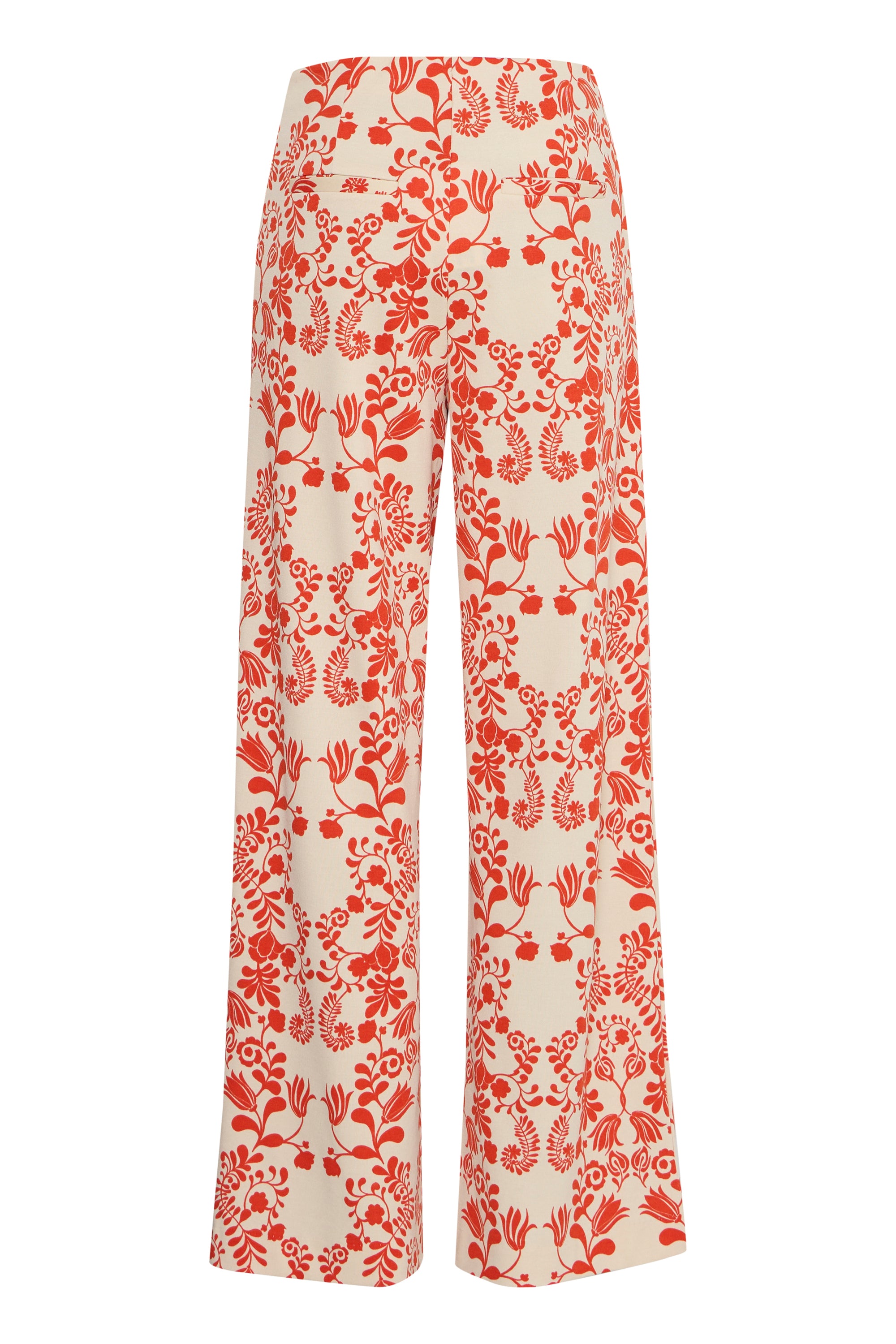 Beige broek met rode print Kate Ichi