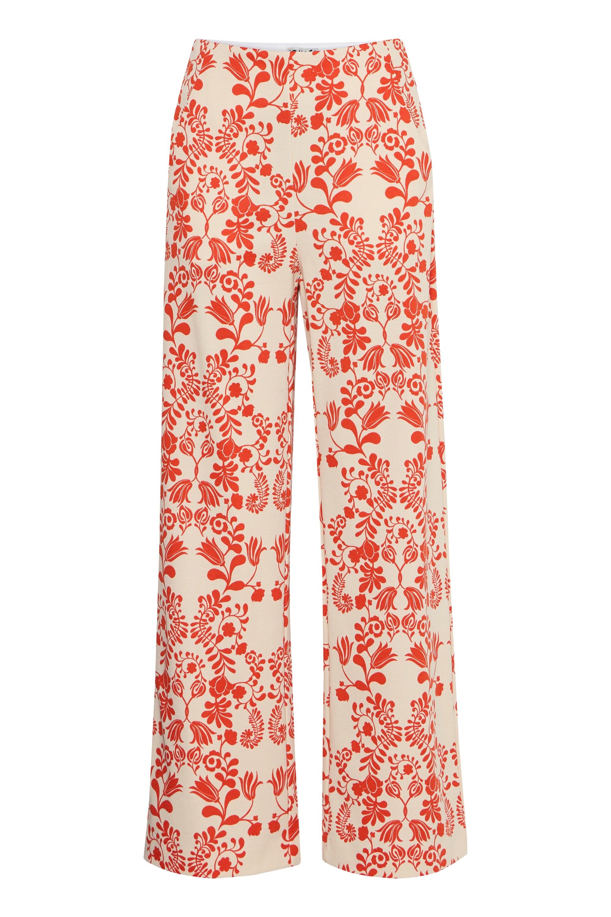 Pantalon beige à imprimé rouge Kate Ichi