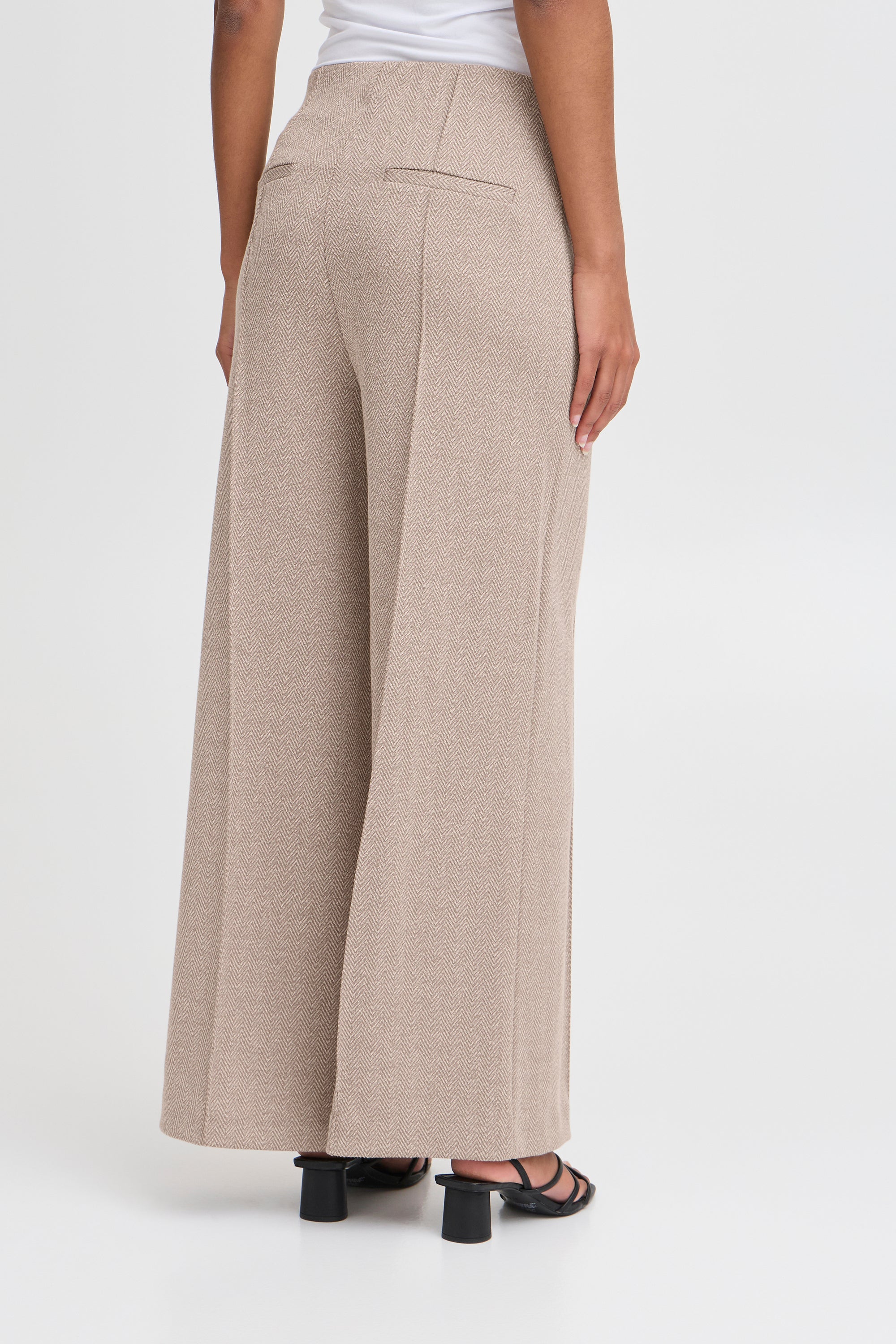 Groene comfortabele geklede broek Kate Jacquard Ichi