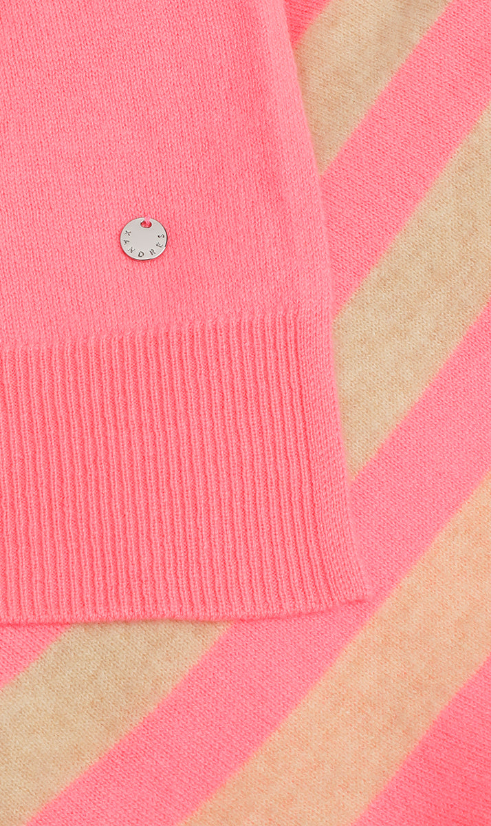 Écharpe rayée fuchsia en cachemire Kanoa Xandres