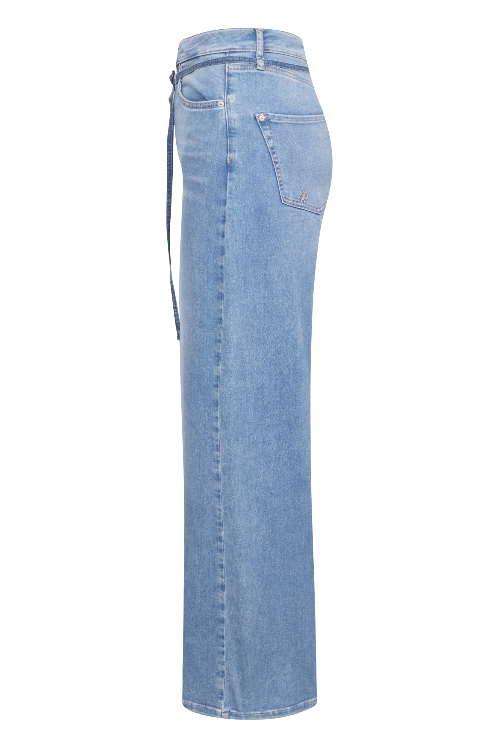 Blauwe wide leg jeans Sventy Belt Raffaello