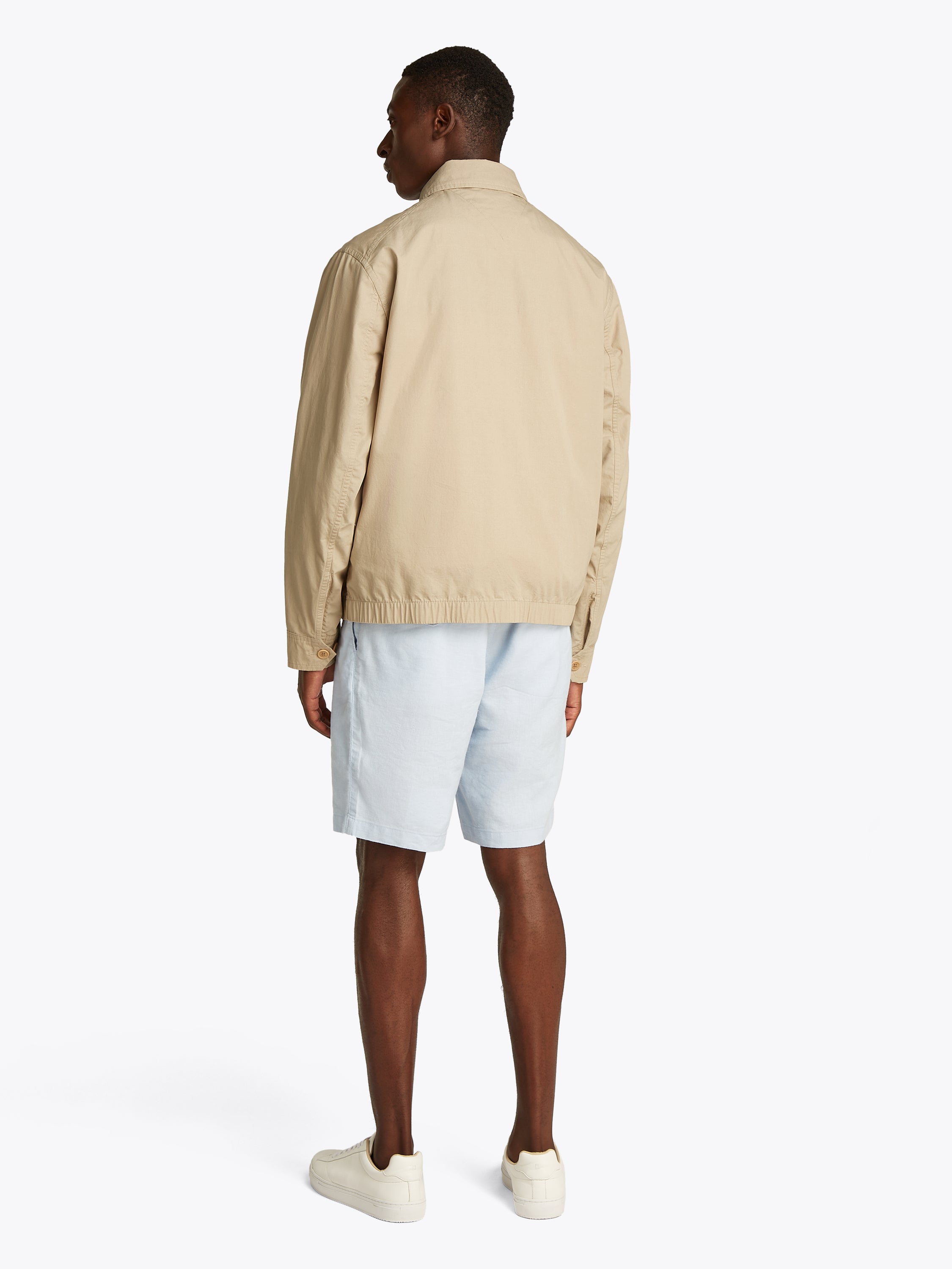 Veste courte beige Tommy Hilfiger à fermeture éclair et manches longues