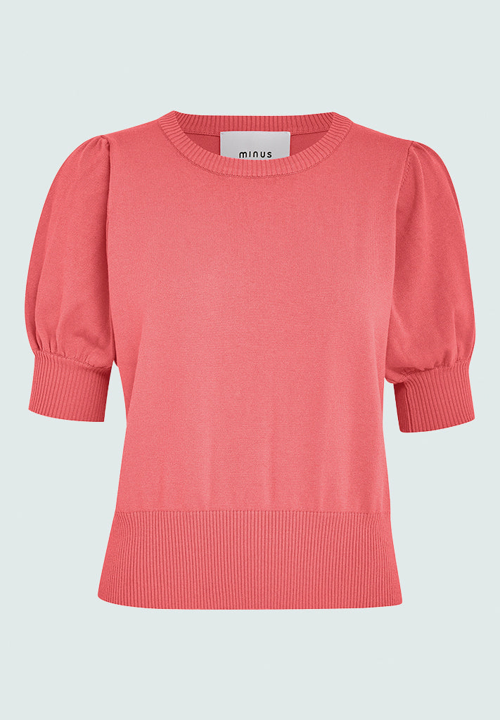 Koraal kleuerige trui met korte mouwen Liva Minus