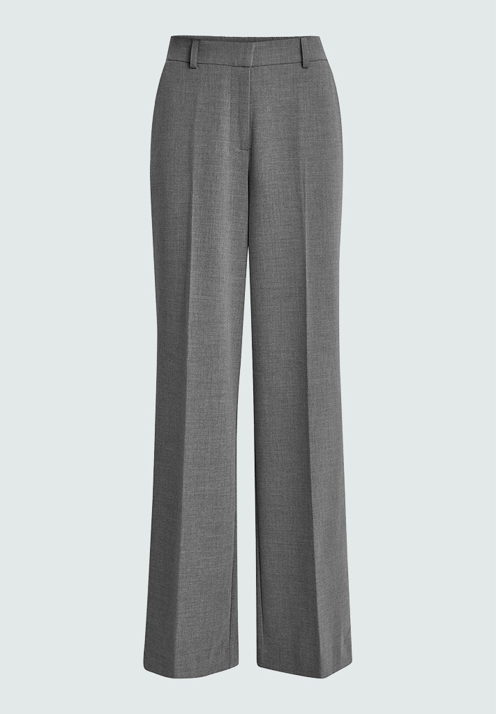 Grijze wijde broek met bandplooi Welma Minus