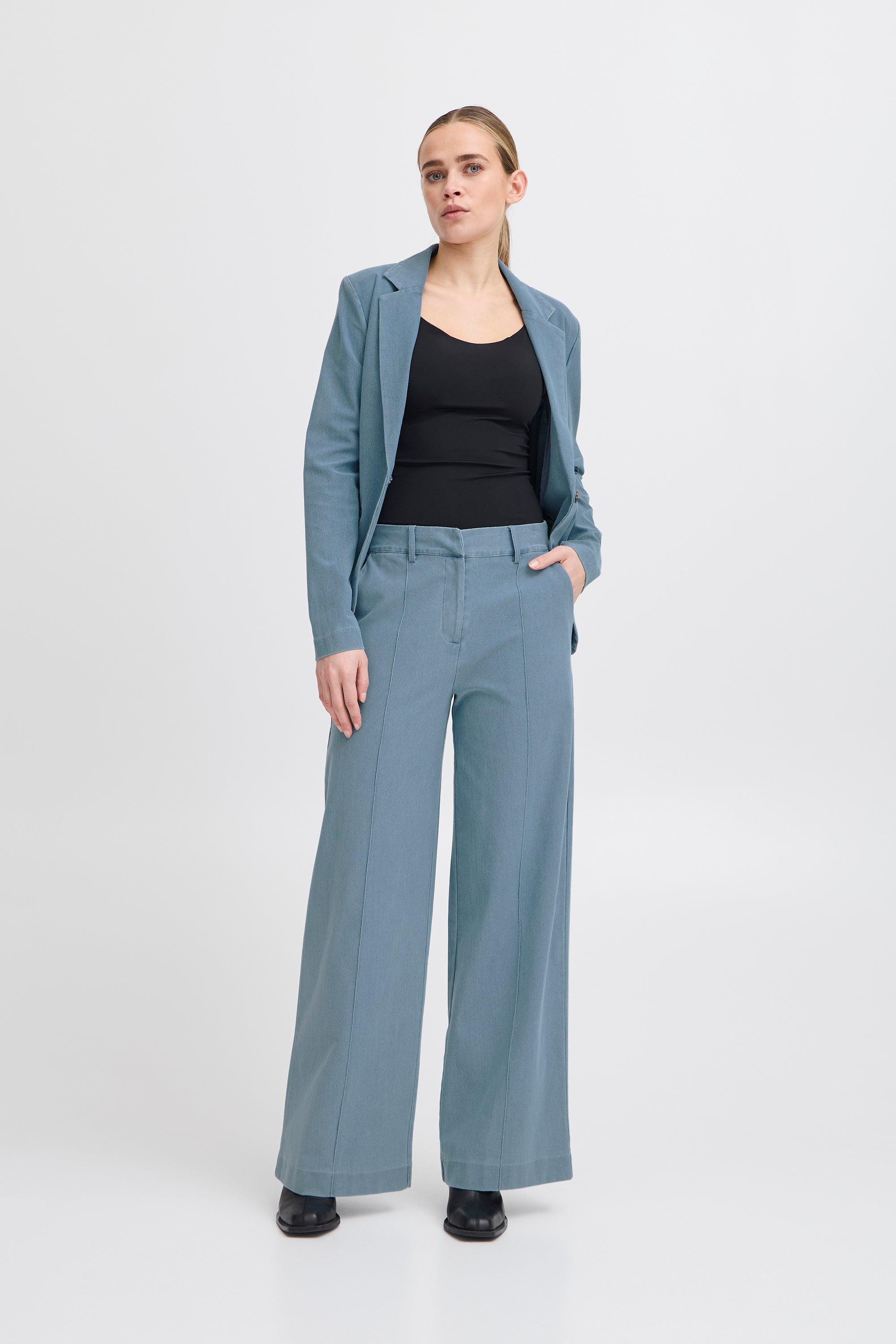 Vintage blauwe wijdvallende broek Kate Denim Ichi