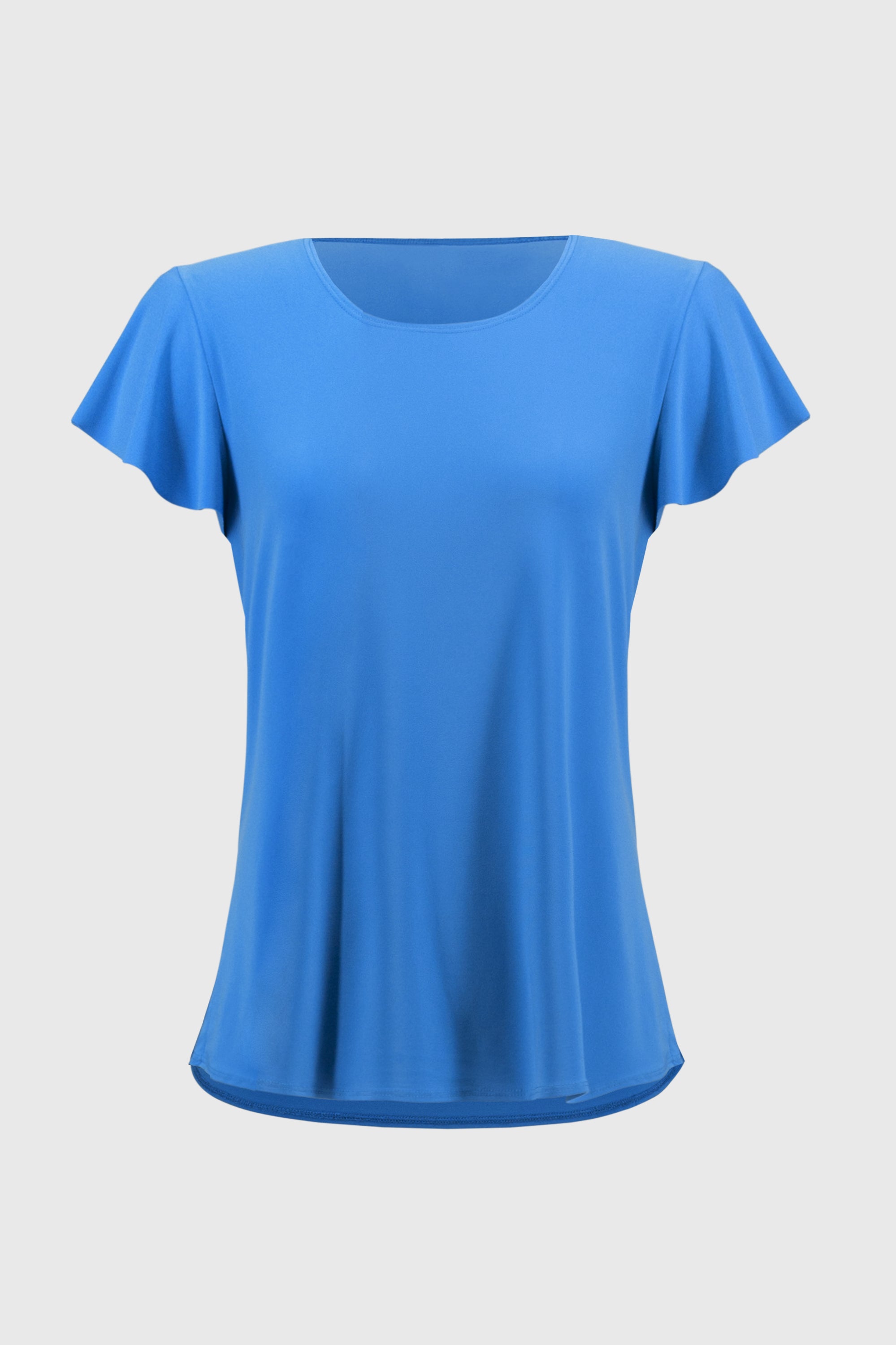 Jeansblauwe t-shirt met ronde hals Joseph Ribkoff